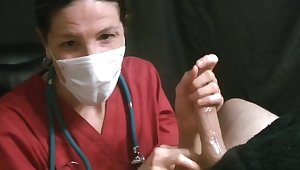 Angry Surgical Masked Lady Nurse Gives Handjob