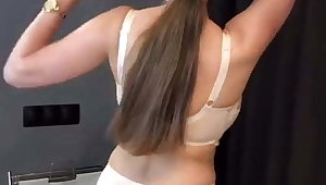 White transparent bra 44g huge natural Russian tits
