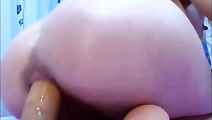 anal with rubber penis in the ass