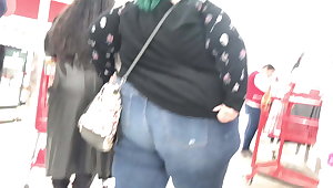 Big fat girl at Target with huge butt 3