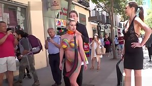 Body painted blonde disgraced in public