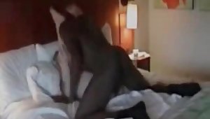 Cuckolds MILF in resort hotel with BBC Husband watching her