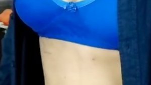 Indian big tight boobs in blue bra very excited for sex