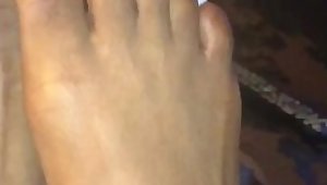 Blue ebony toes close up
