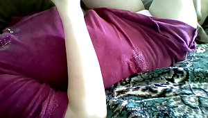 Hacked laptop camera. Girl on the couch